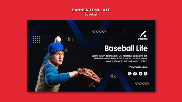 PSD gratuito modello di banner di baseball