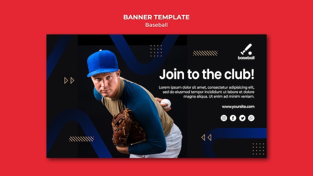 Free PSD baseball banner template