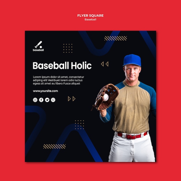 PSD gratuito modello di volantino di baseball