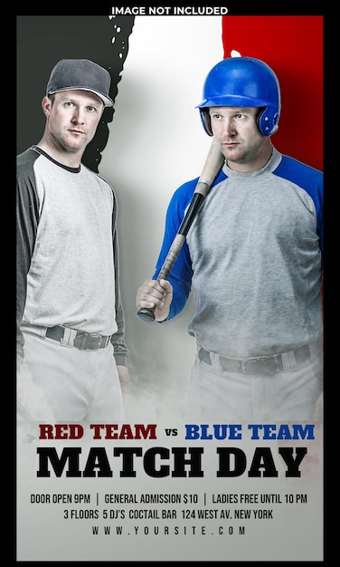 Design del modello di post sui social media del baseball game day