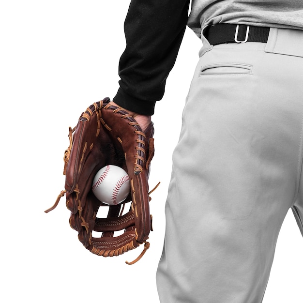 Baseball player isolated