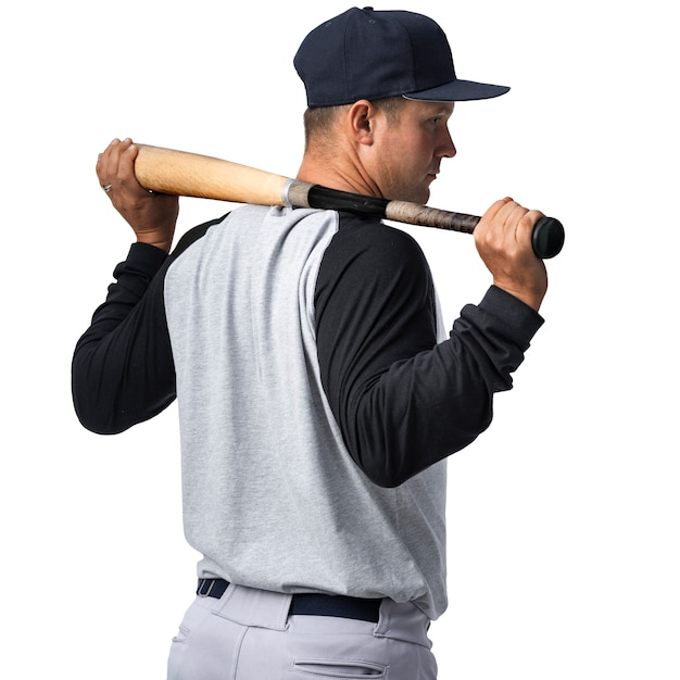 Baseball player isolated