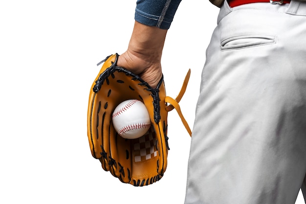 Baseball player isolated