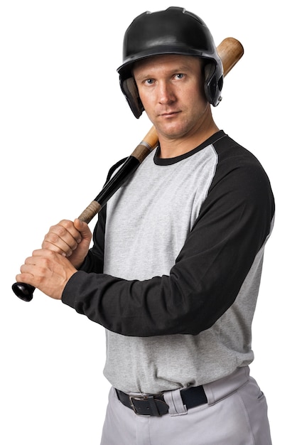 Baseball player isolated