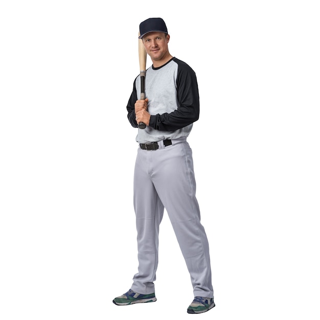 Baseball player isolated