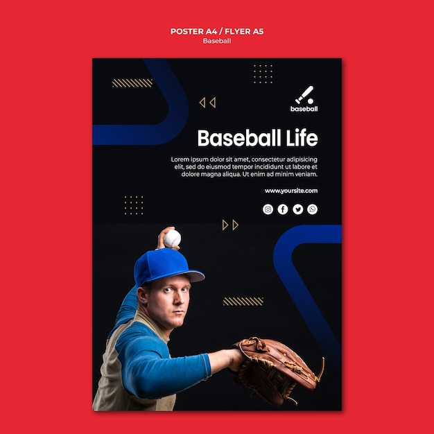 Free PSD baseball poster template