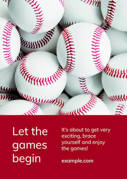 Free PSD baseball sports template psd motivational quote ad poster