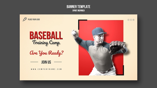 Free PSD baseball training banner template