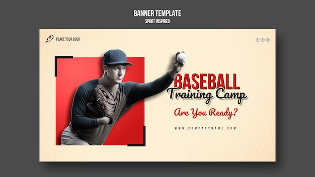 PSD gratuito banner orizzontale campo di addestramento di baseball