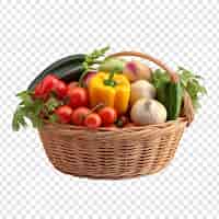 Бесплатный PSD Корзина полная овощей изолирована на прозрачном фоне