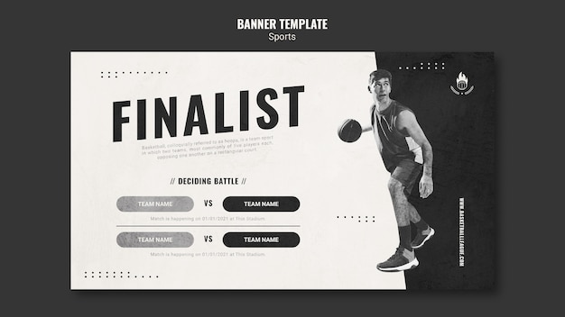 Free PSD basketball ad template banner