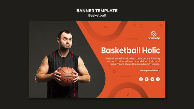 Баскетбольный баннер дизайн шаблона