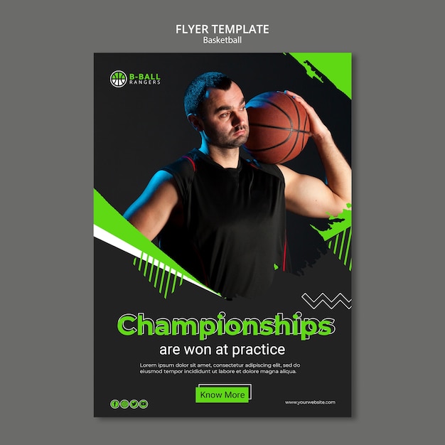 Free PSD basketball flyer template concept