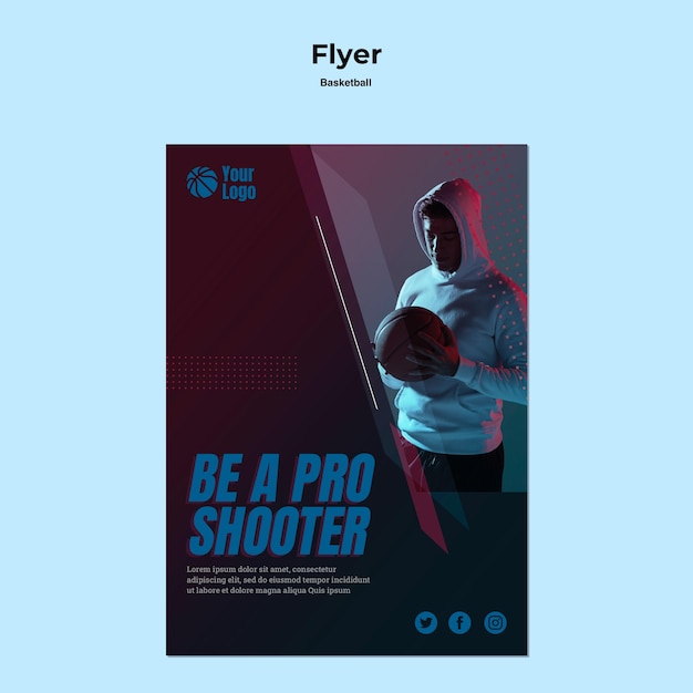 Free PSD basketball flyer template design