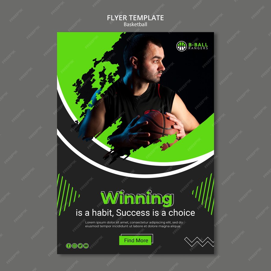 Free PSD | Basketball flyer template