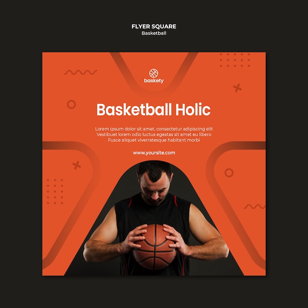 Free PSD basketball holic flyer square