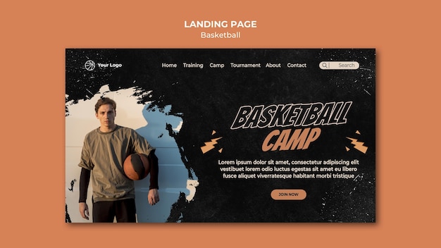 Basketball landing page template