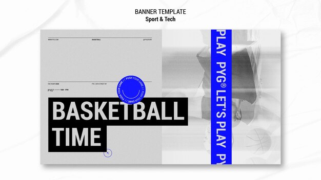 バスケットボールのプレータイムバナーテンプレート