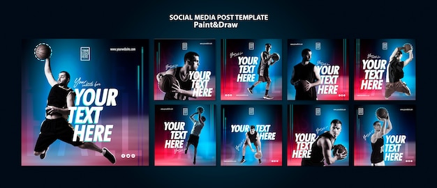 Basketball player instagram posts template