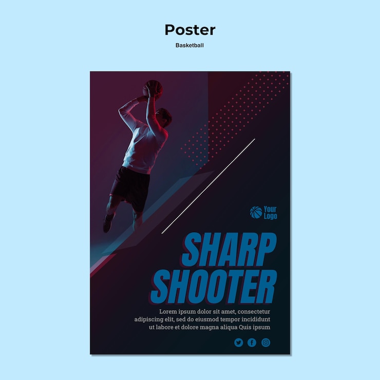 無料PSD バスケットボールのポスターテンプレート