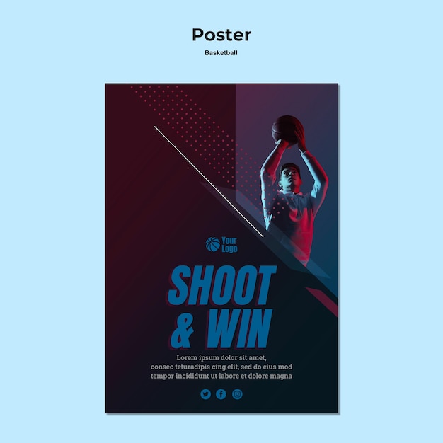 Free PSD basketball poster theme