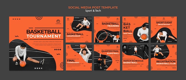 basketball tournament social media post template