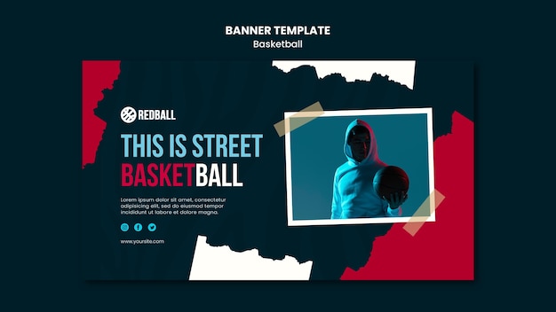 Free PSD basketball training banner template