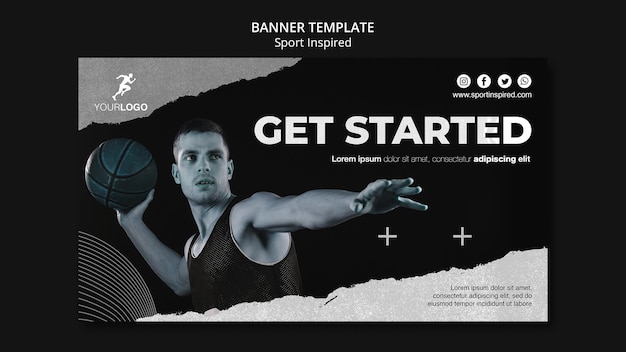 Basketball training template banner