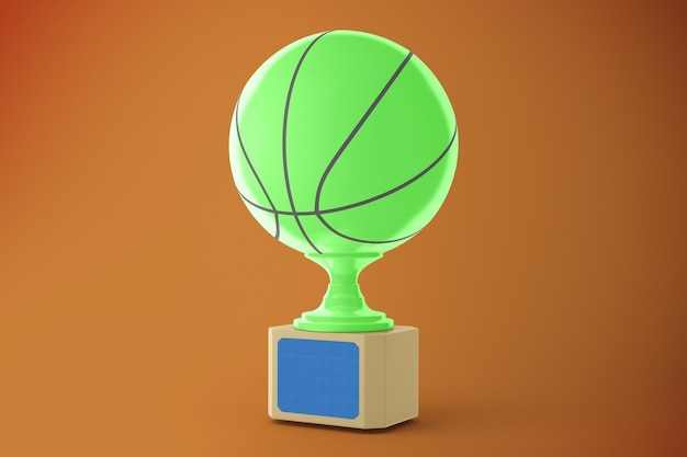 免费的PSD篮球奖杯模型