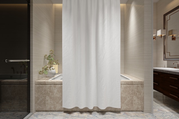 Bath Curtain Mockup