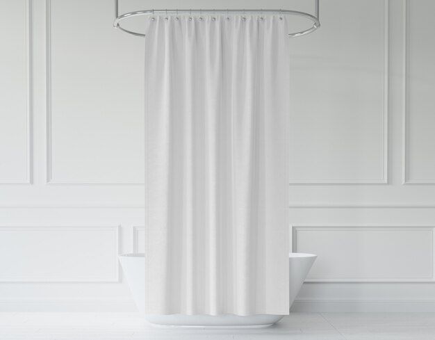 bathtub with curtain