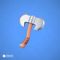 Free PSD battle axe icon isolated 3d render illustration