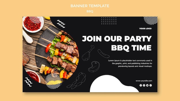 PSD gratuito progettazione del modello di banner barbecue