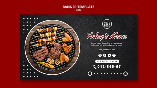 PSD gratuito modello di banner concetto barbecue