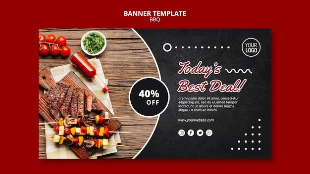 Bbq concept banner template