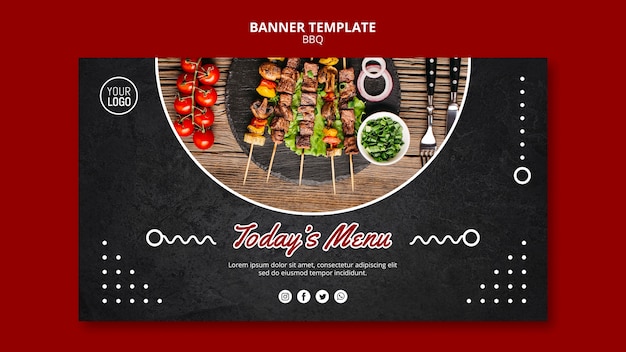 Modello di banner concetto barbecue