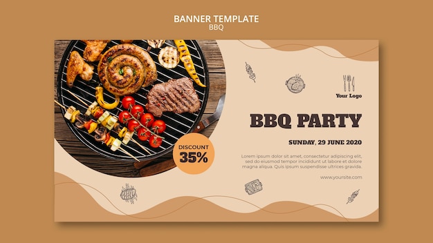 Modello di banner concetto barbecue