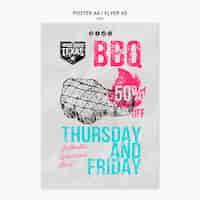 Free PSD bbq flyer with discount