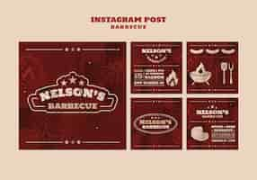 무료 PSD bbq instagram 게시물 템플릿 디자인