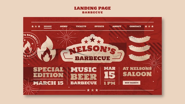 Bbq landing page template design