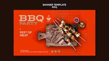 Free PSD bbq party banner template