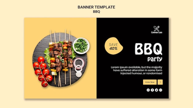 BBQ Party Banner Template – Free PSD Download