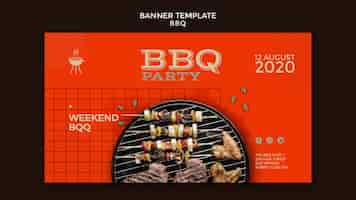 PSD gratuito banner modello di barbecue party