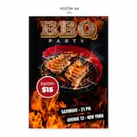 Free PSD bbq poster a4 template