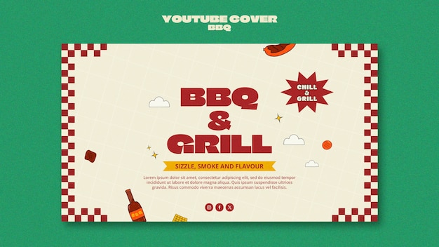 PSD gratuito progettazione del modello di barbecue