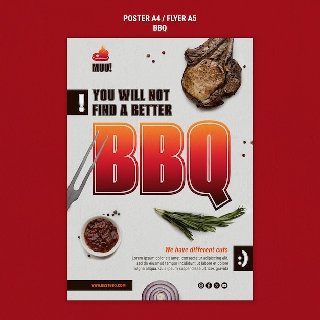 PSD gratuito progettazione del modello di barbecue