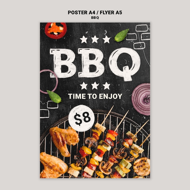 무료 PSD bbq 템플릿 디자인