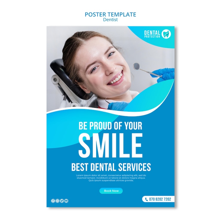 Free PSD be proud of your smile poster template
