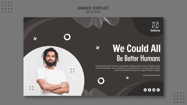 Don't be racist concept banner template