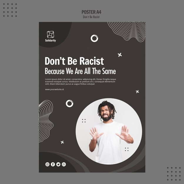 Don't be racist concept poster template